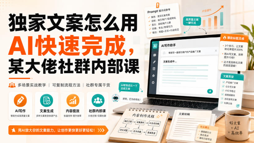 独家文案怎么用AI快速完成,某大佬社群内部课-网创指引人