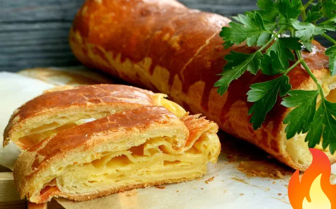 Постер Штрудель из слоёного теста, с сыром