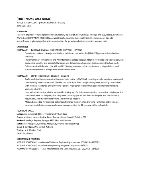 Redacted Resume