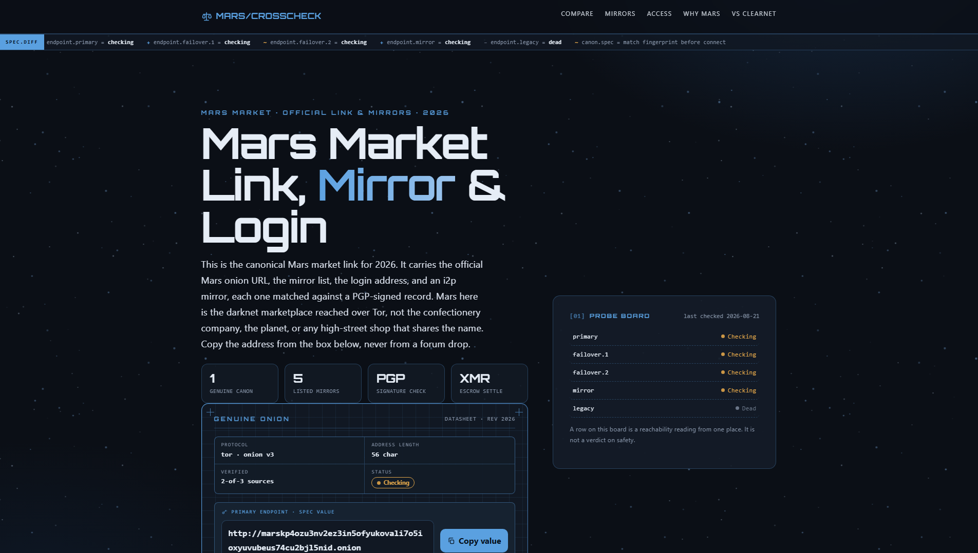 Stored capture of mars-market.icu