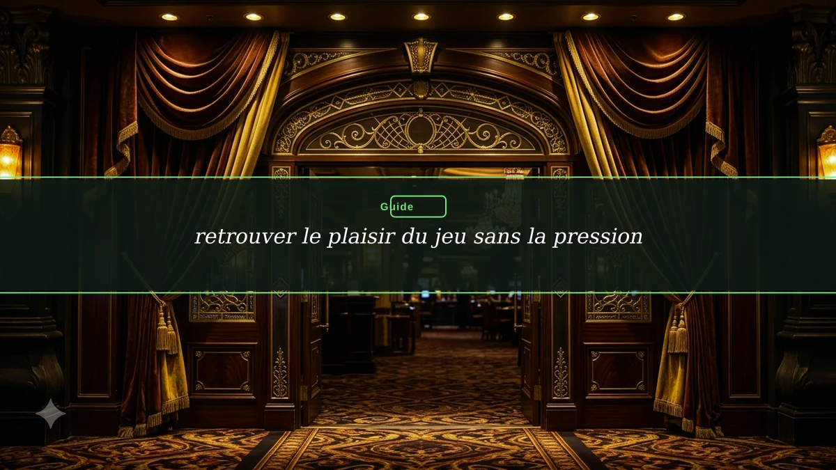 retrouver le plaisir du jeu sans la pression