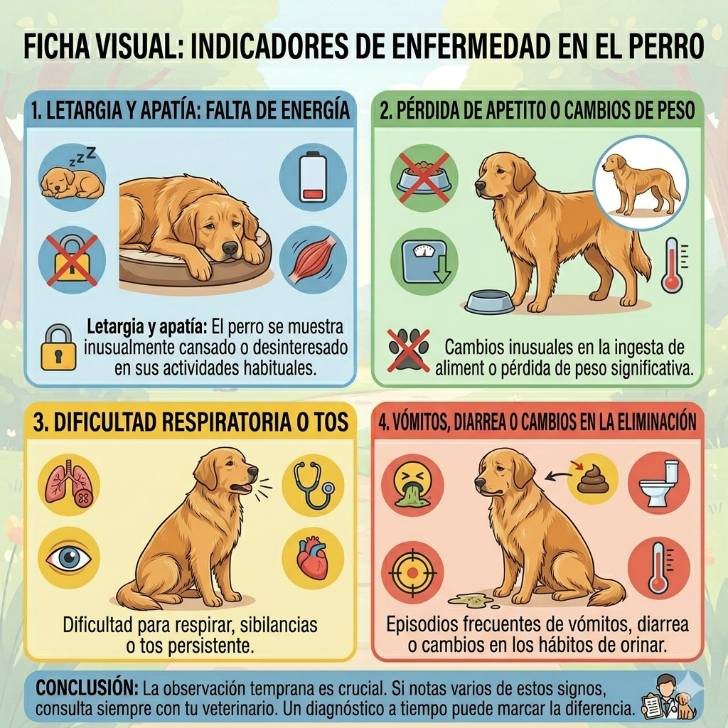 Perro con posibles signos de enfermedad