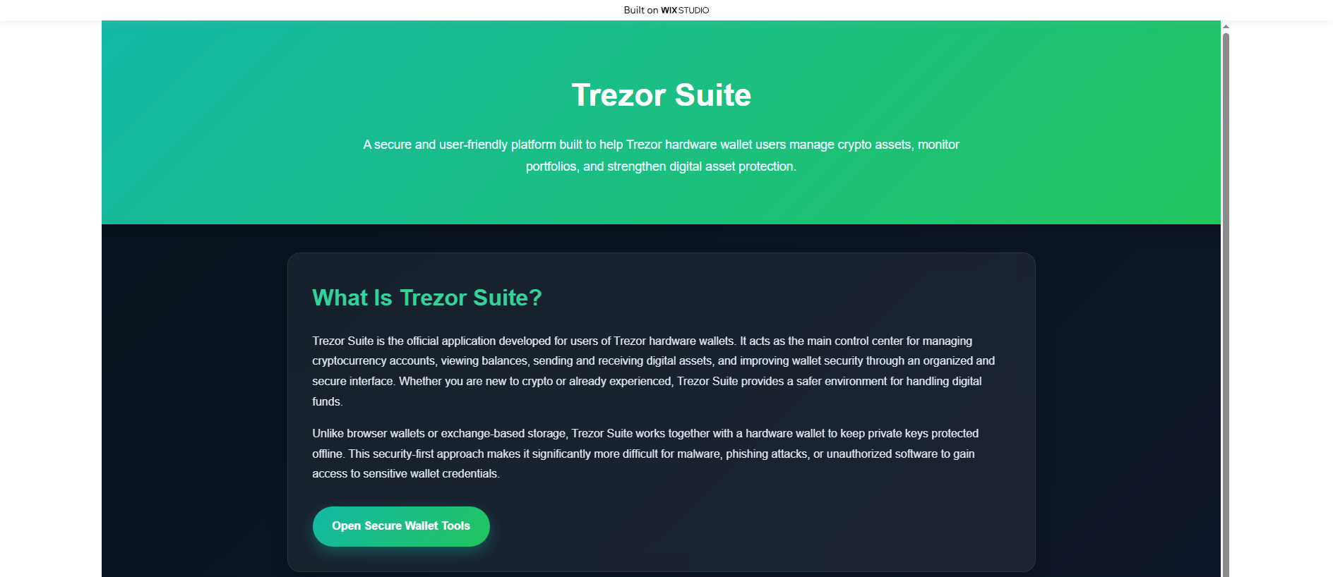 Stored capture of trazosuite-trexo.wixstudio.com