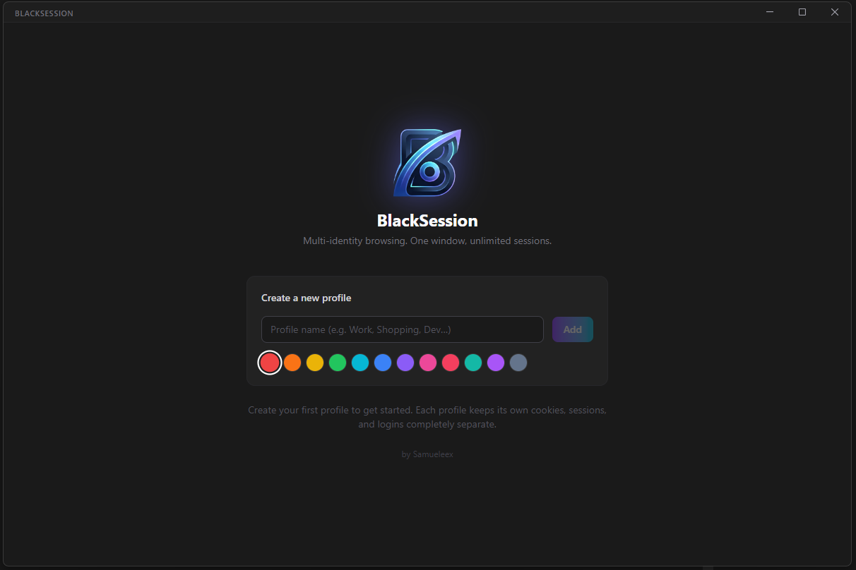 Screenshot BlackSession Browser