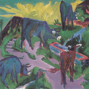 Коровы на закате 1918