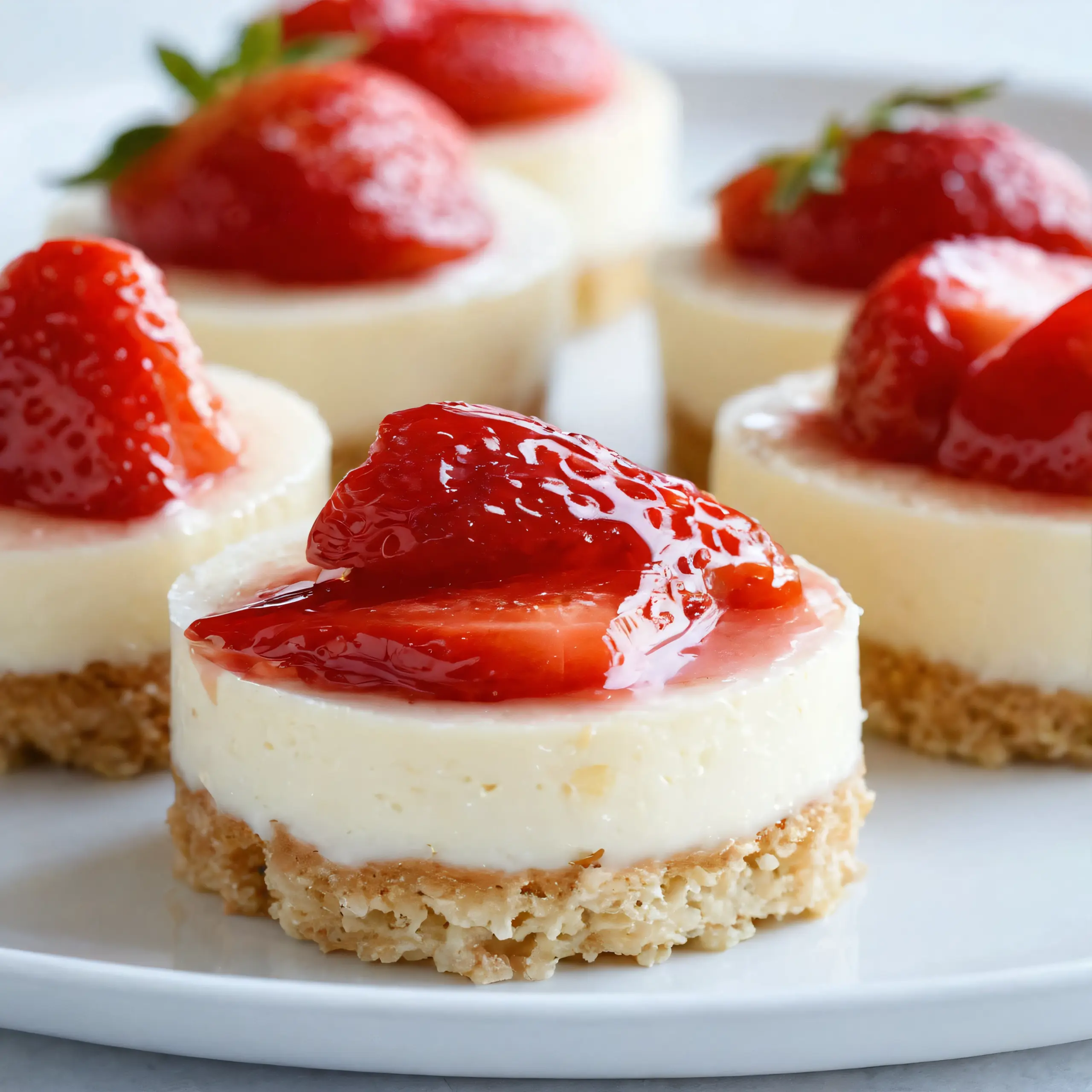 Irresistible White Chocolate Strawberry Cheesecake Bite Sizes