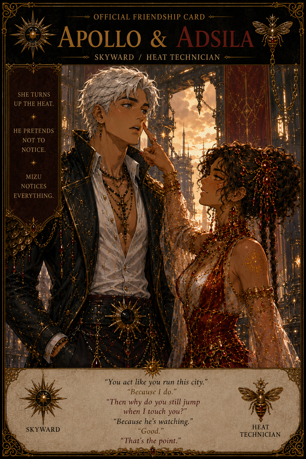 Apollo and Adsila official friendship card, Skyward and heat technician