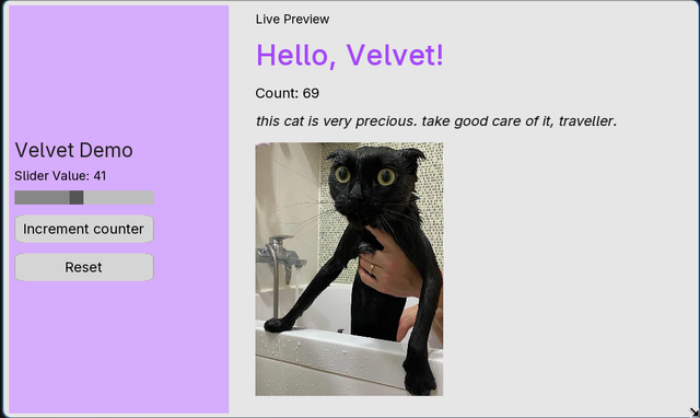 Velvet Dashboard Demo