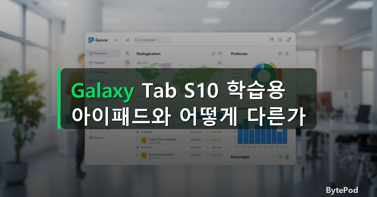 Galaxy Tab S10 학습용 — 아이패드와 어떻게 다른가