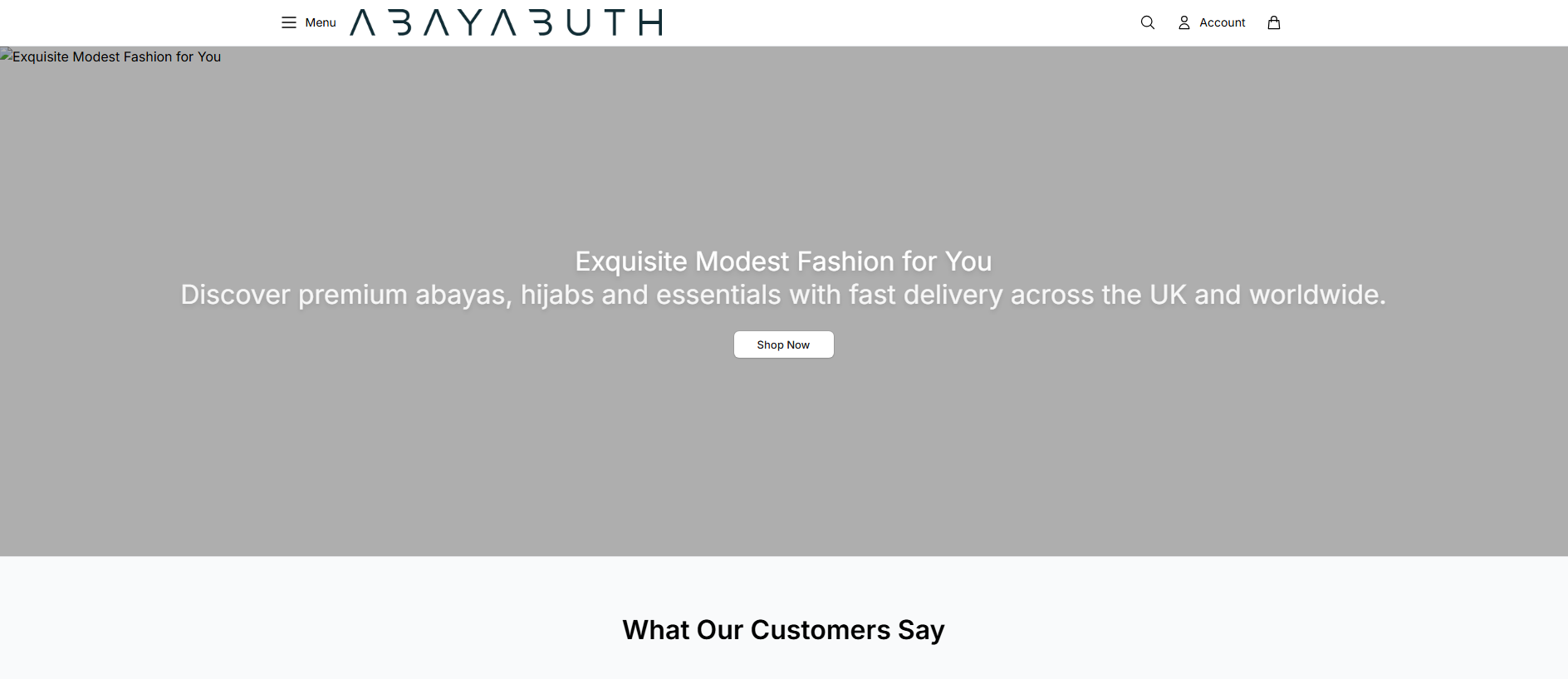 Stored capture of abayabuthstyle.shop