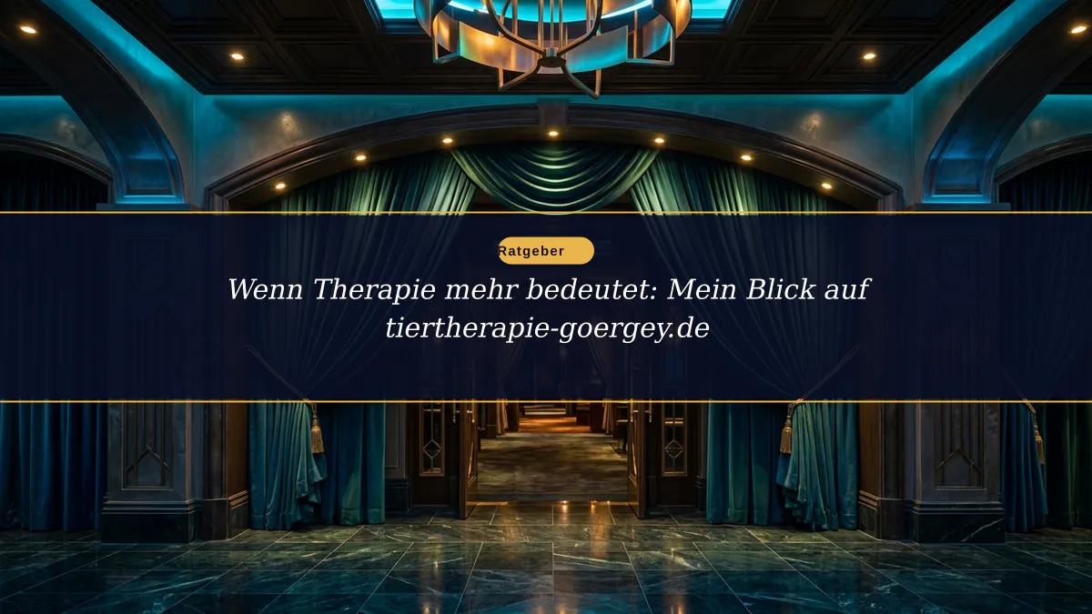 Wenn Therapie mehr bedeutet: Mein Blick auf tiertherapie-goergey.de