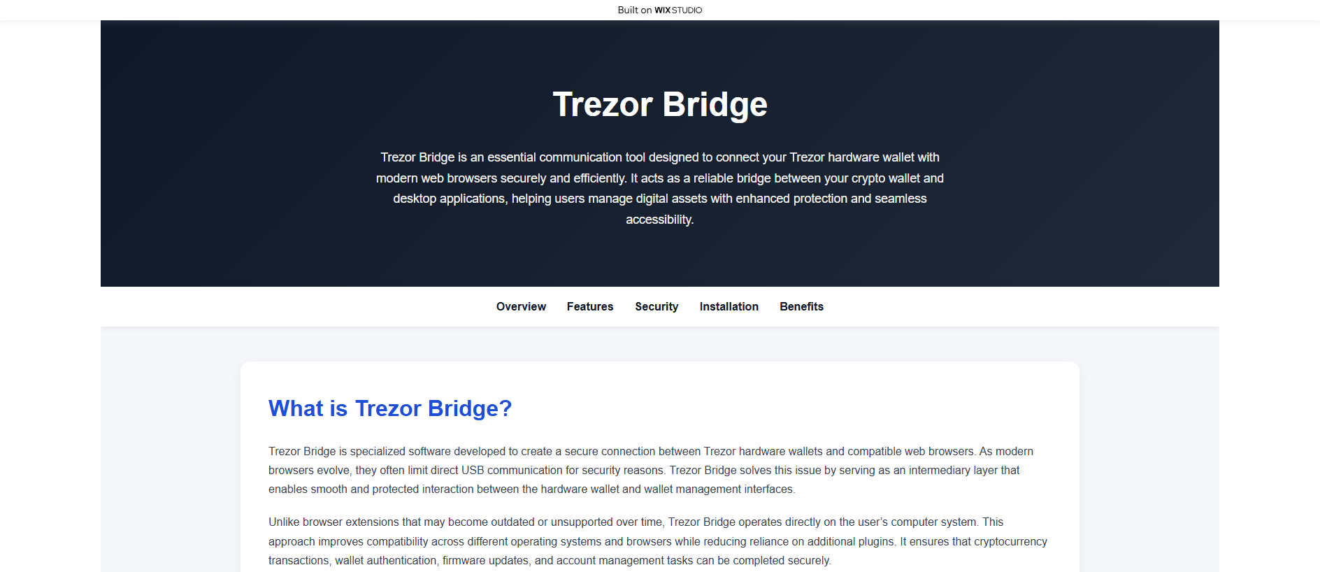 Stored capture of startd-bridge-trzr.wixstudio.com