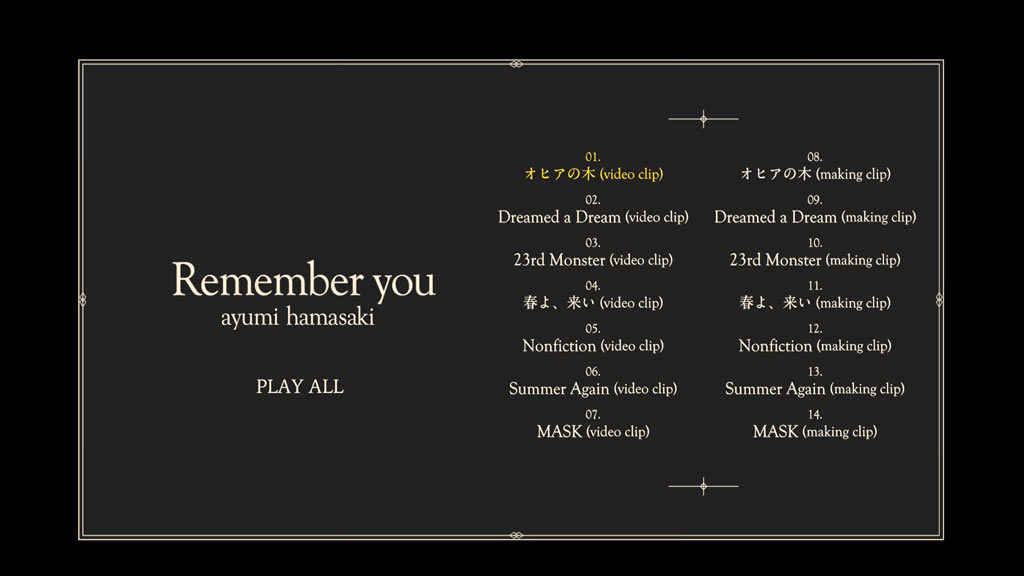 Remember you 浜崎あゆみ 2023 ミュージックビデオ集完全収録 J-POPアーティスト ブルーレイ Blu-ray
