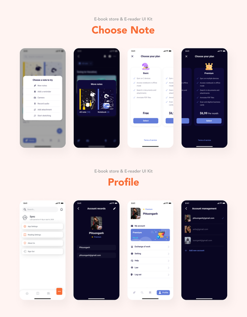 Lith - E-book store & E-reader App UI Kit