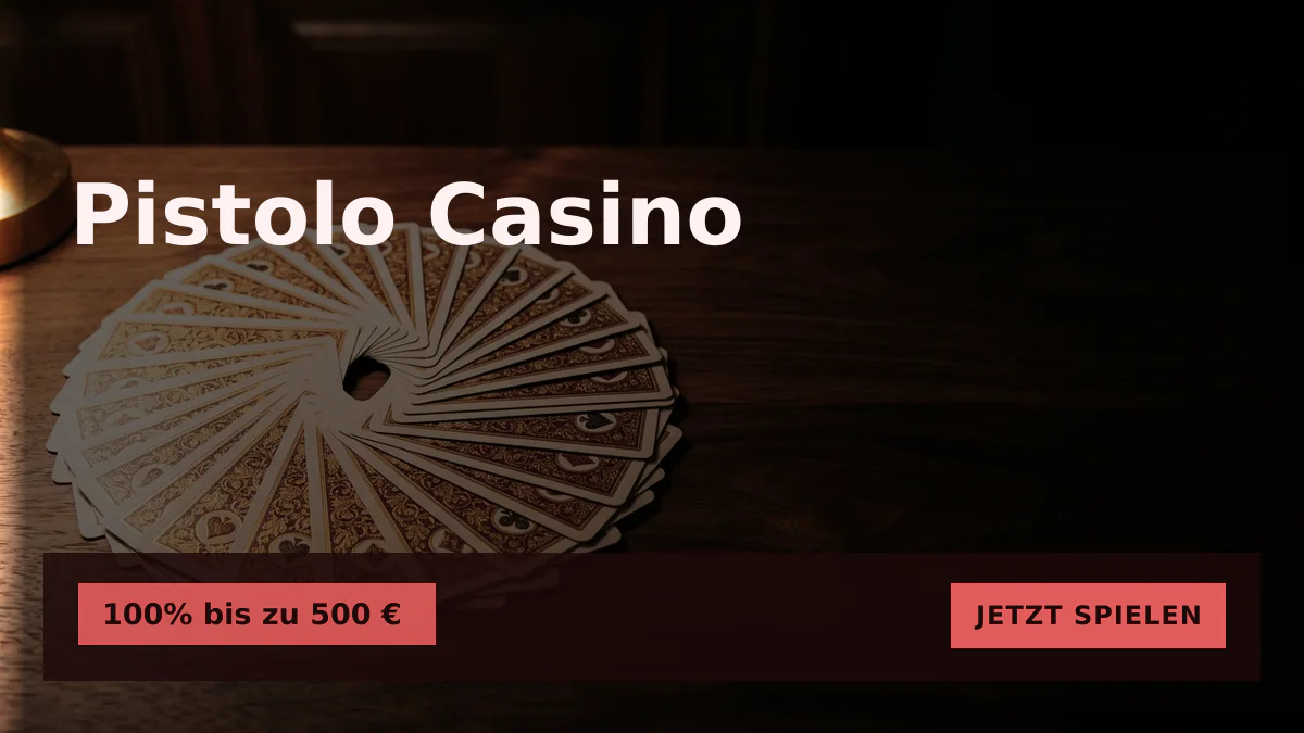 Pistolo Casino — Willkommensbonus 100% bis zu 500 € + 200 FS, Zahlungen: Visa, Mastercard, Skrill, Neteller, Paysafecard