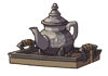 Tea pot on an serving tray