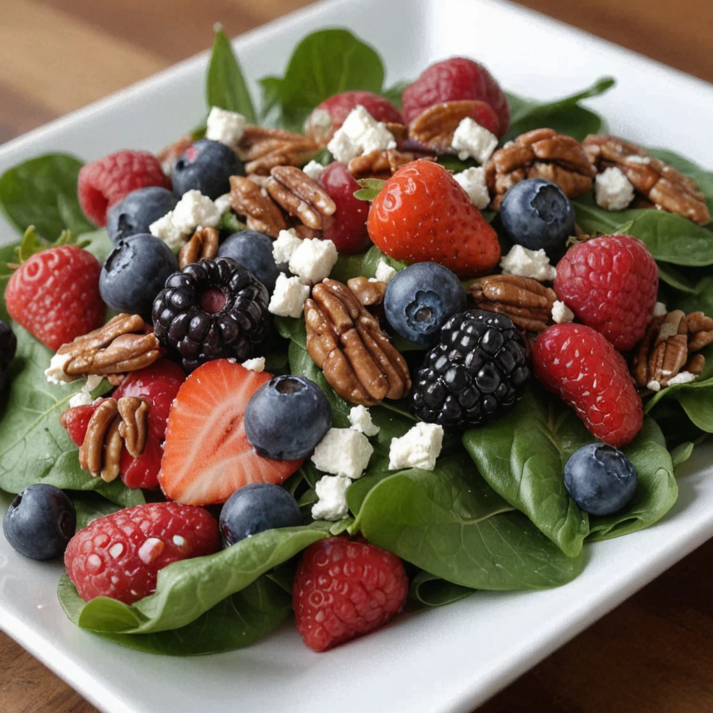 Berry Spinach Salad with Pecans, Feta, and Balsamic Glaze: A Refreshingly Delicious Recipe!