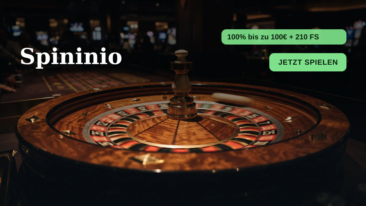 Spininio Casino — Willkommensbonus 100% bis zu 100€ + 210 FS, Zahlungen: Mastercard, Skrill, Neteller, Paysafecard, Sofort
