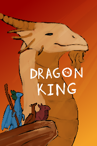 The poster of The Dragon King. It shows a Guardian dragon watching over the land with three dragons standing on a rock. It is a parody of The Lion King