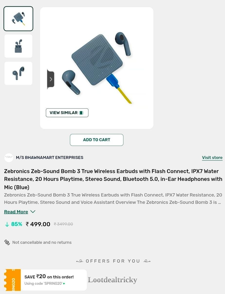 Ondc Zebronics Zeb – Amazing Price Drop @ ₹499 (85%)