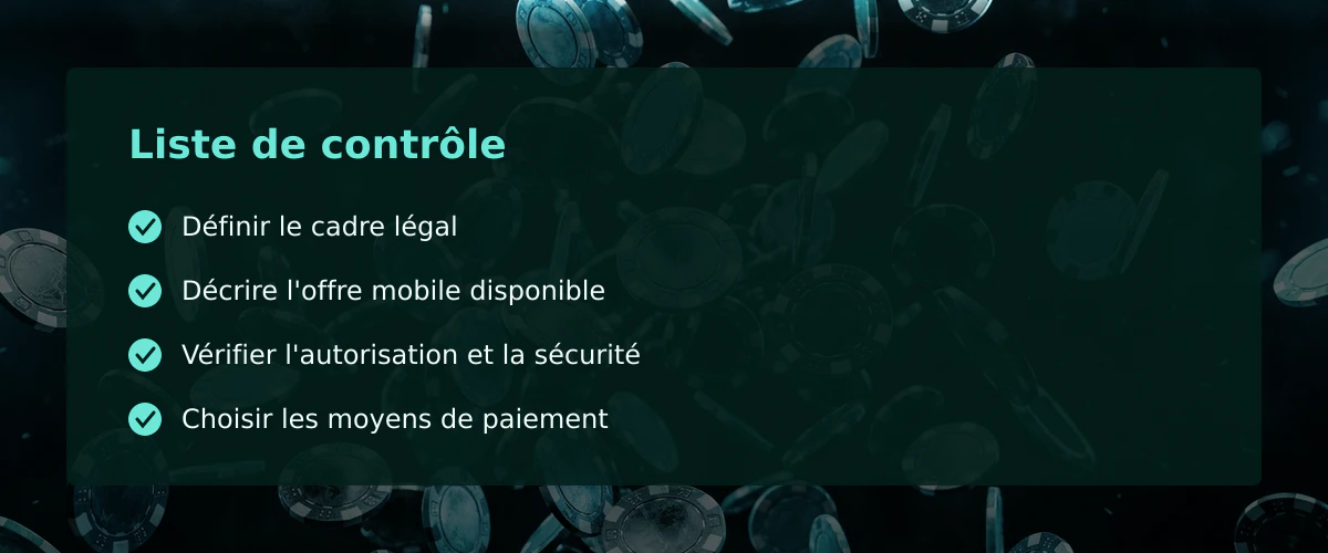 Comprendre mobile casino français — Liste de contrôle