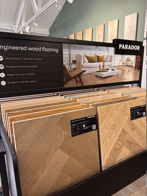 Engineered wood flooring display