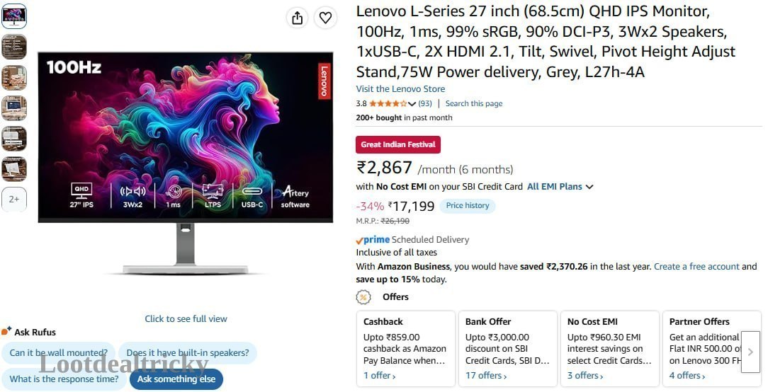 Lenovo 100hz 27 – Just ₹15699 | Loot Ka Maal Lenovo 100hz 27 – Just ₹15699 | Loot Ka Maal