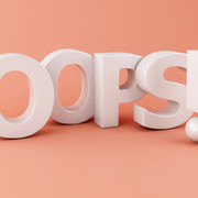 3d-renderer-illustration-Word-oops-on-pink-background-Problem-concept