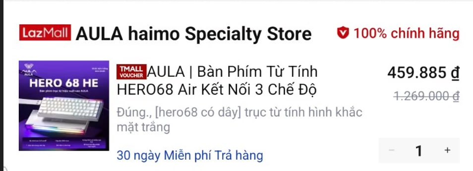 AULA | Bàn Phím Từ Tính HERO68 Air Kết Nối 3 Chế Độ