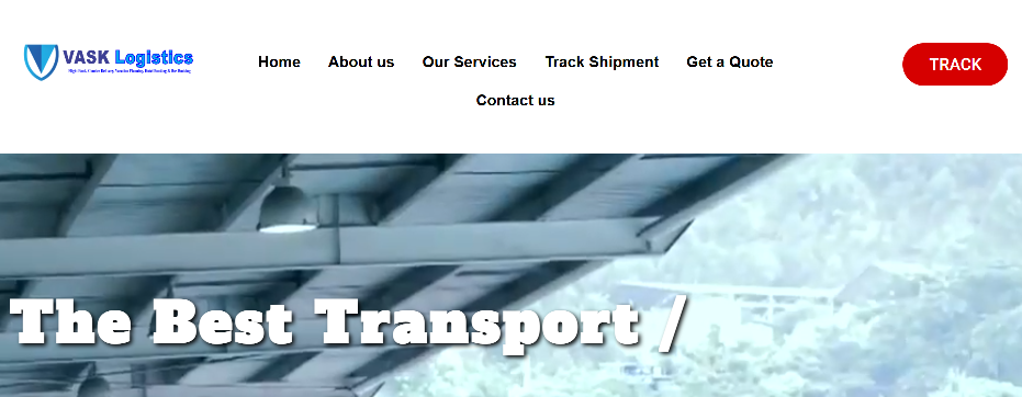 Forensic screenshot of vasklogistics.online showing the phishing page layout
