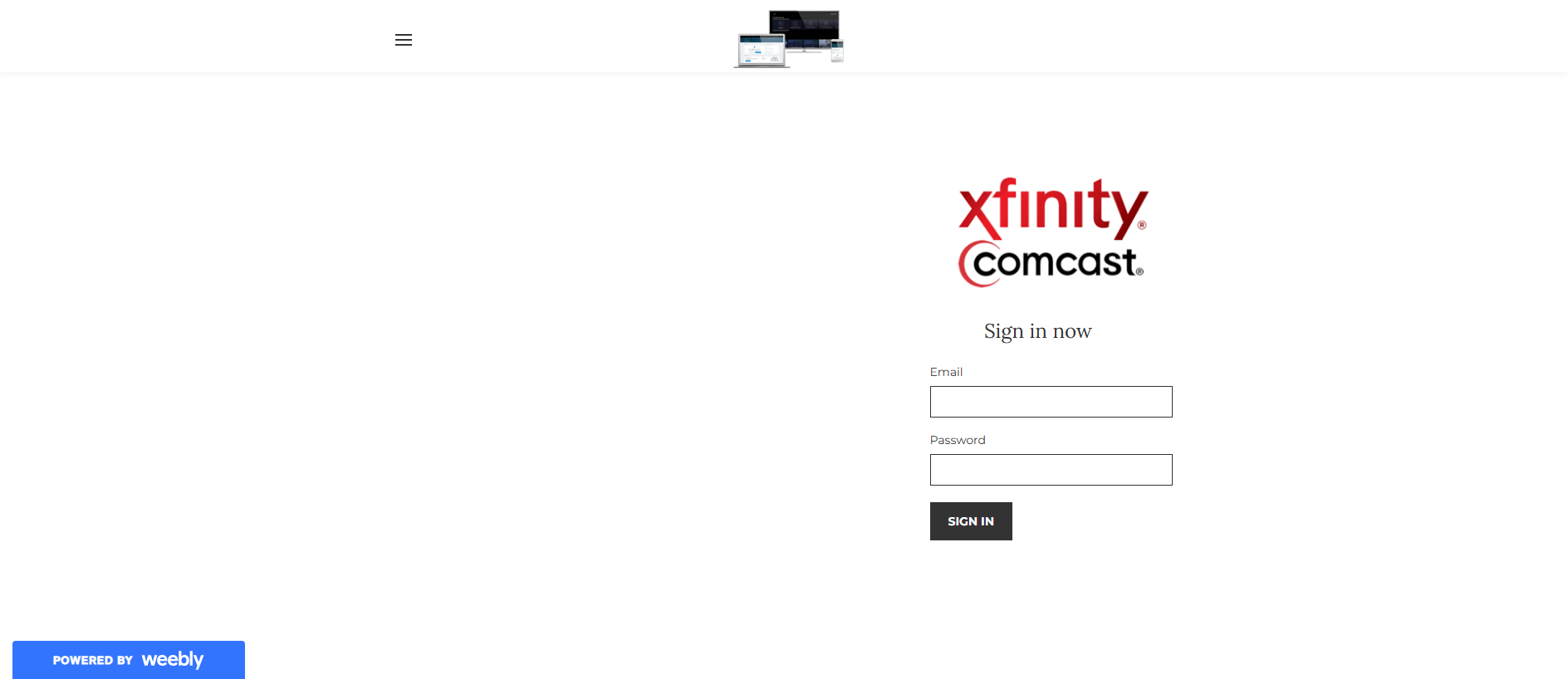 Stored capture of xfinitypage.weebly.com