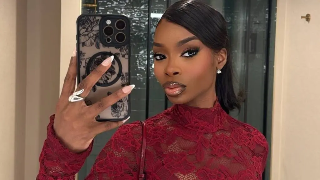Olandria Carthen Stuns in Plunging Cavalli Gown on French Riviera