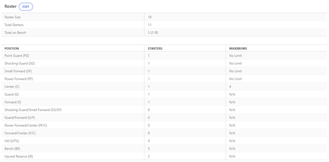 Roster-Settings