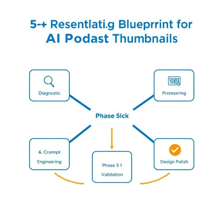 Infographic of the 5-Phase AI Podcast Thumbnail Strategy Blueprint
