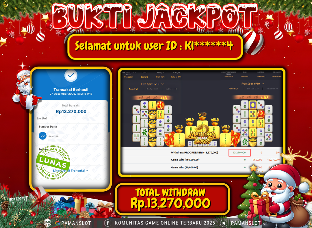 PAMANSLOT JACKPOT Game PG - Mahjong Ways 2 Rp.13,270,000- LUNAS