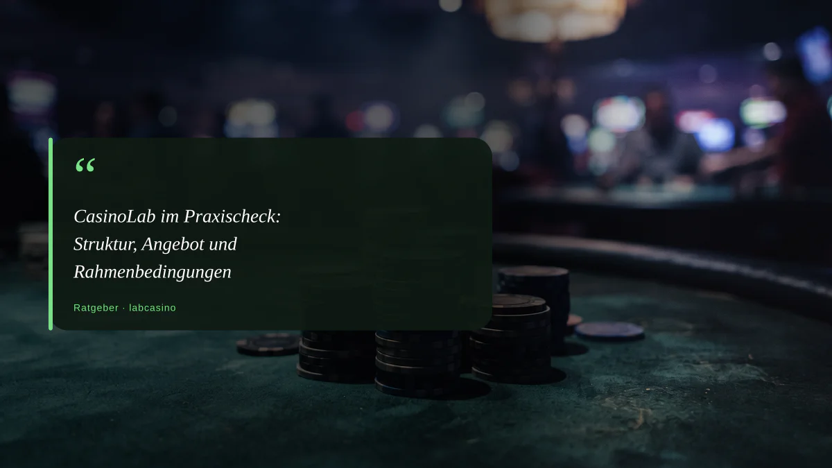 CasinoLab im Praxischeck: Struktur, Angebot und Rahmenbedingungen
