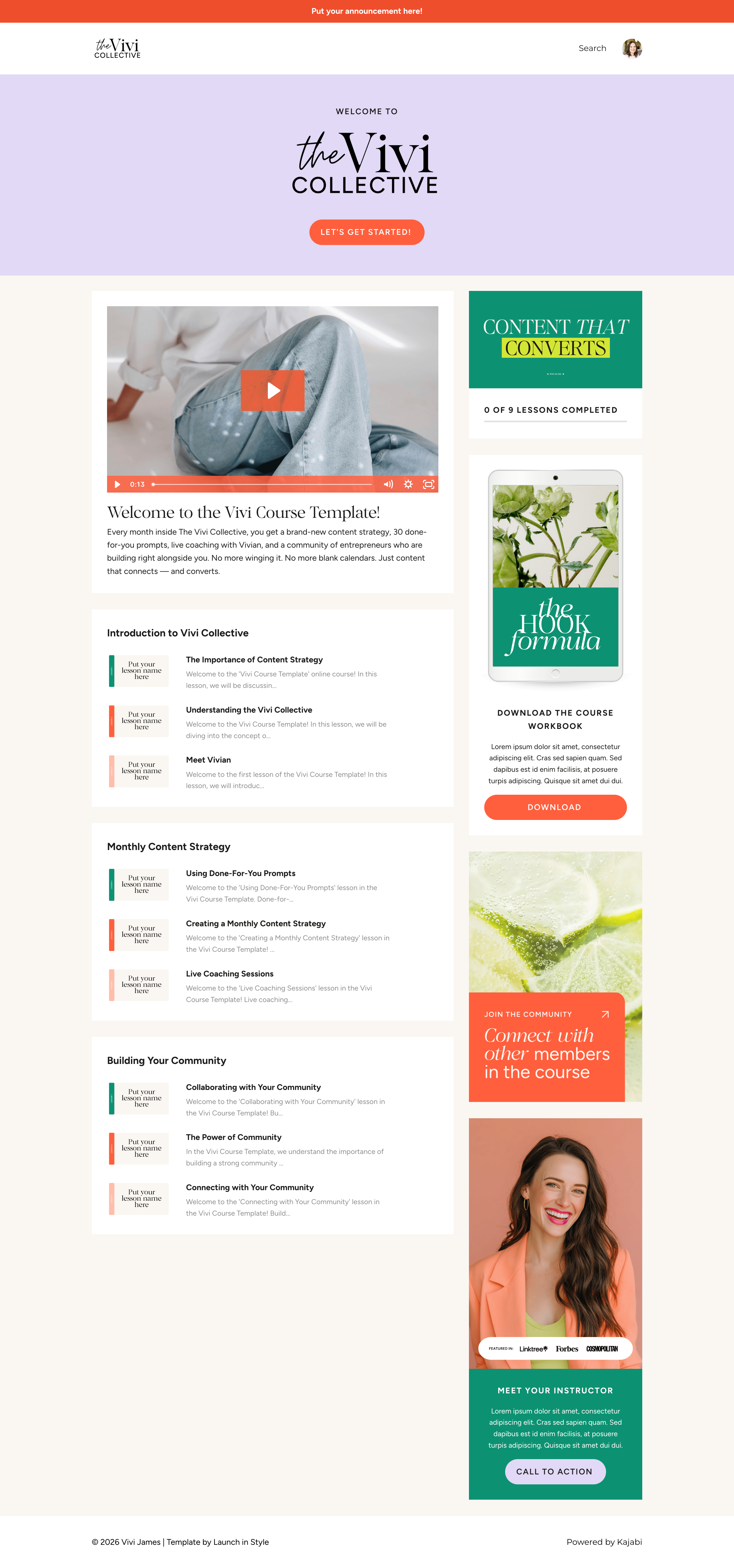 Vivi Course Template Product Page Desktop