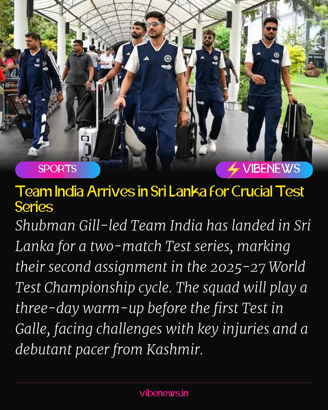 Team India Arrives in Sri Lanka for Crucial Test Series