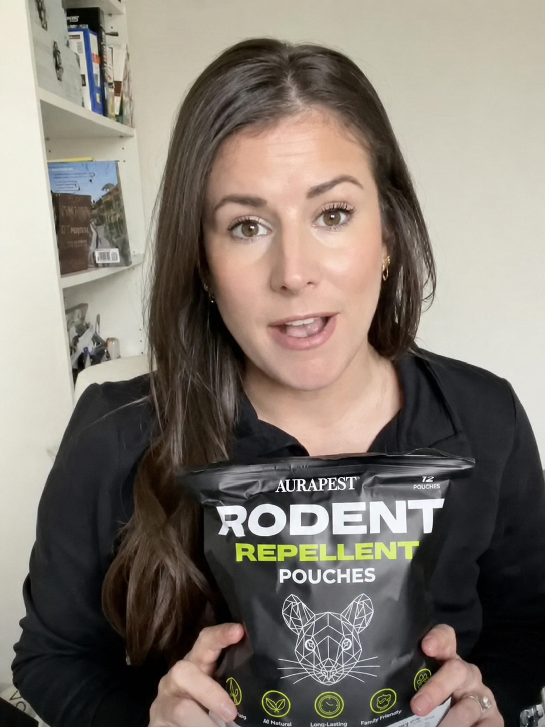 Customer using AuraPest Rodent Repellent Pouches