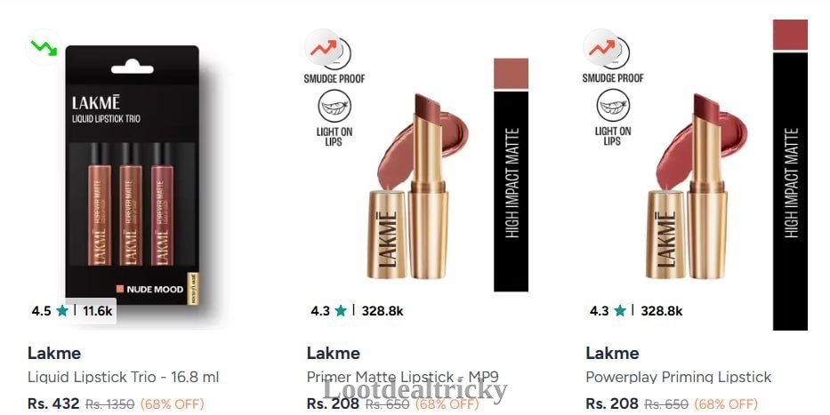 Lakme Products Upto – Great Loot Offer @ 68% OFF Lakme Products Upto – Great Loot Offer @ 68% OFF