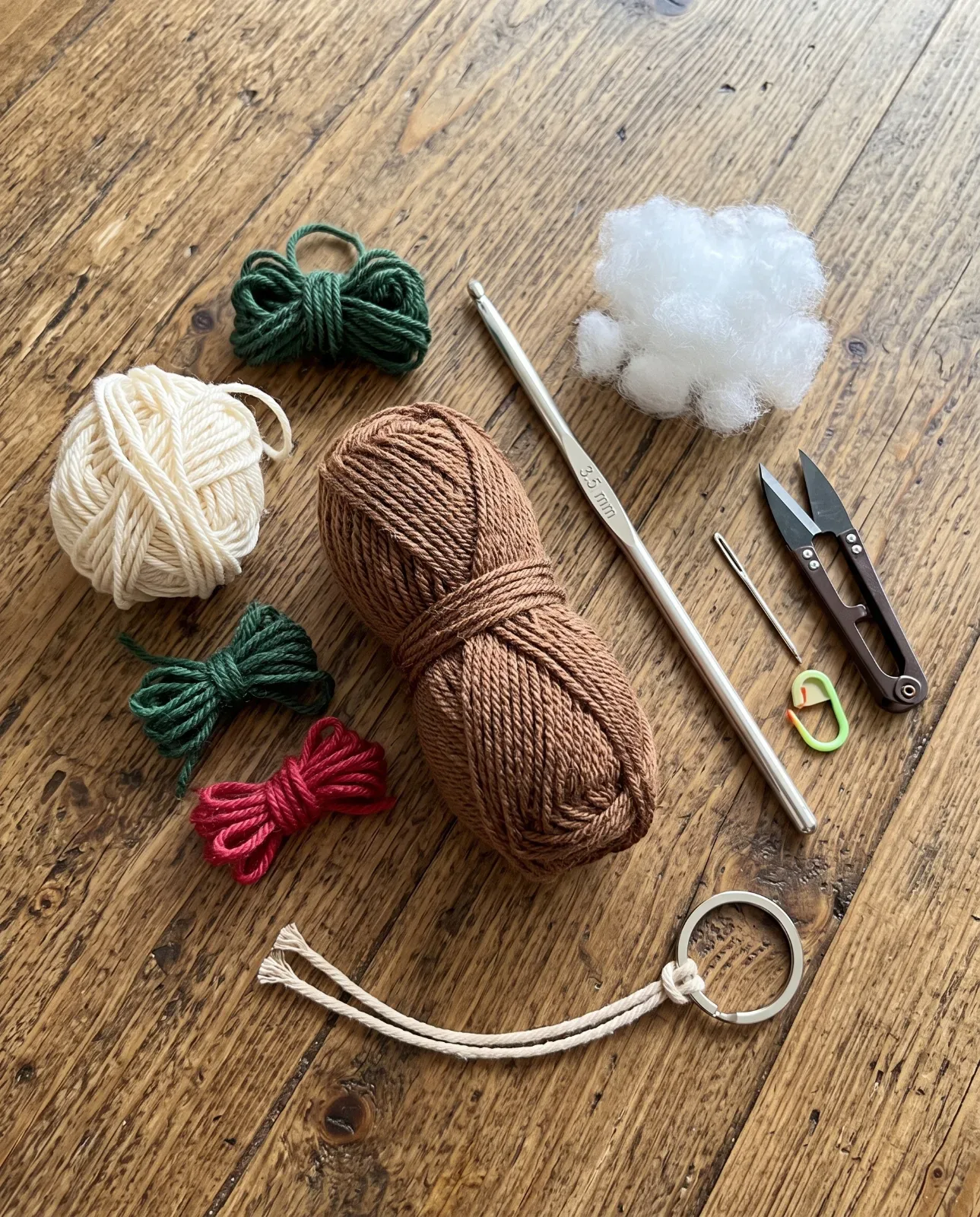 Mini Christmas Pudding Crochet Charm crochet materials and tools
