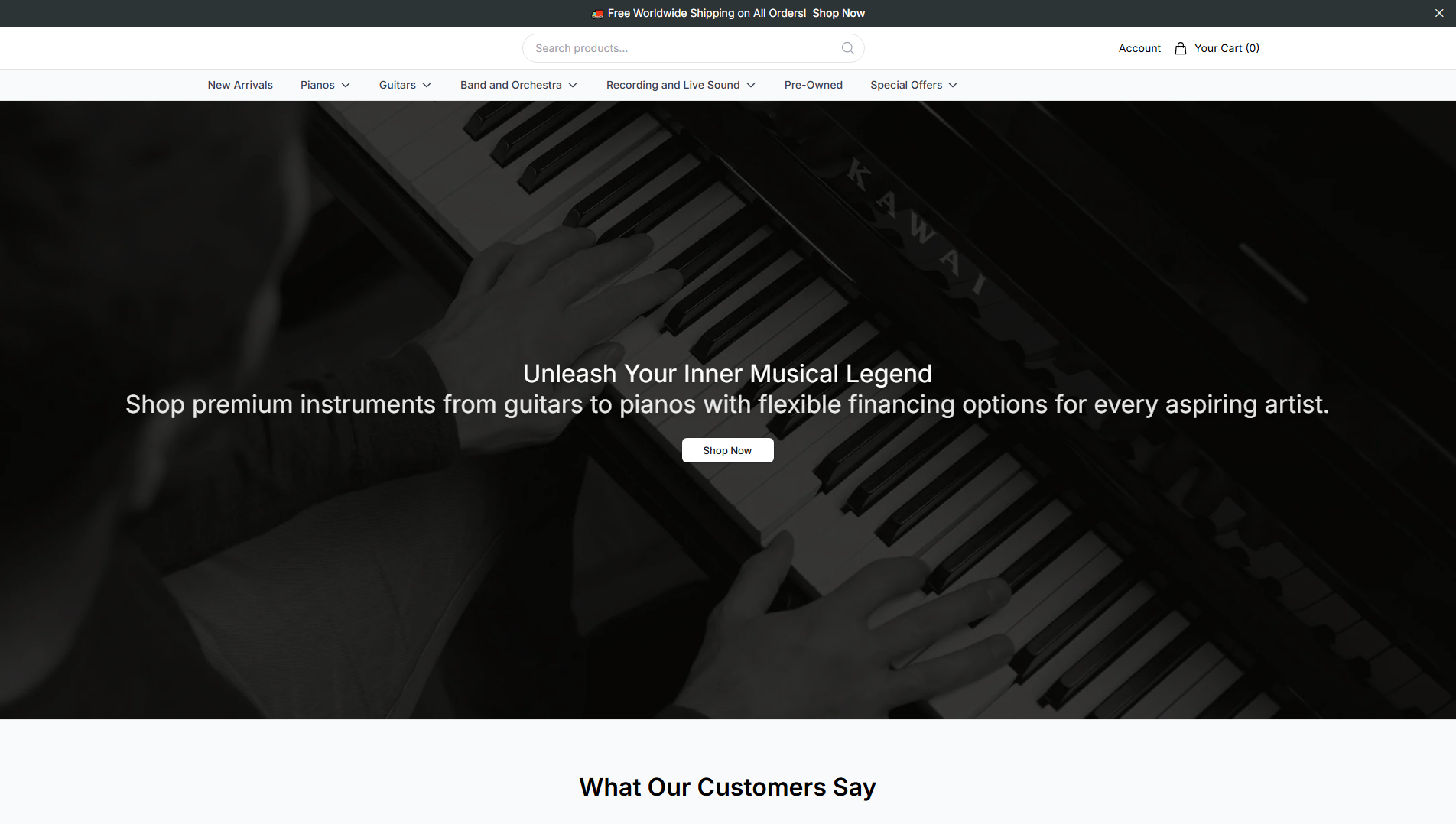 Stored capture of alamomusiccenterdirect.shop