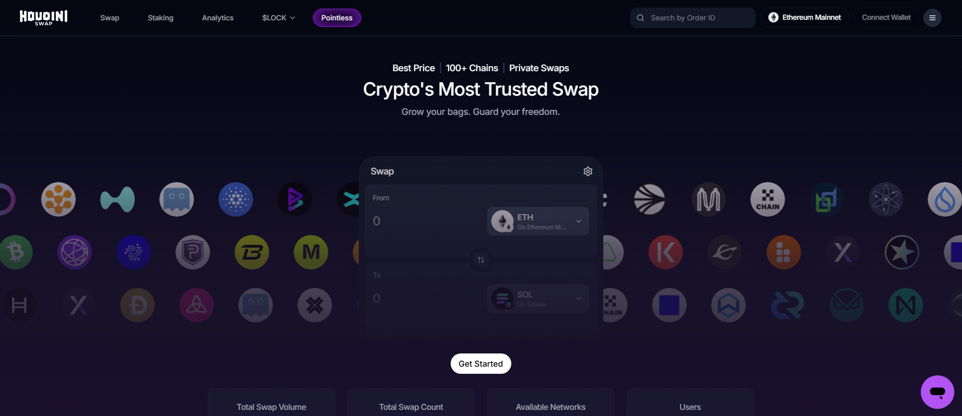 Screenshot of houdinisap.com