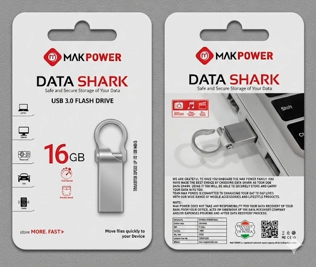 PENDRIVE MAK POWER 16 GB STEEL BODY.