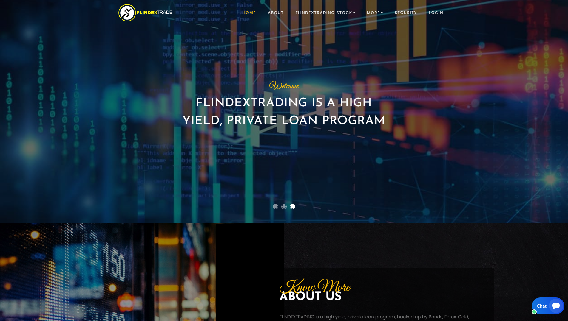 Screenshot of flindextrading.com