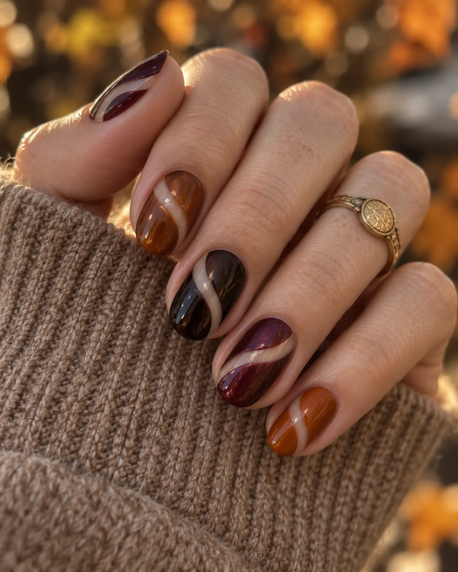 Halloween Negative-Space Curve manicure inspiration for halloween nail ideas