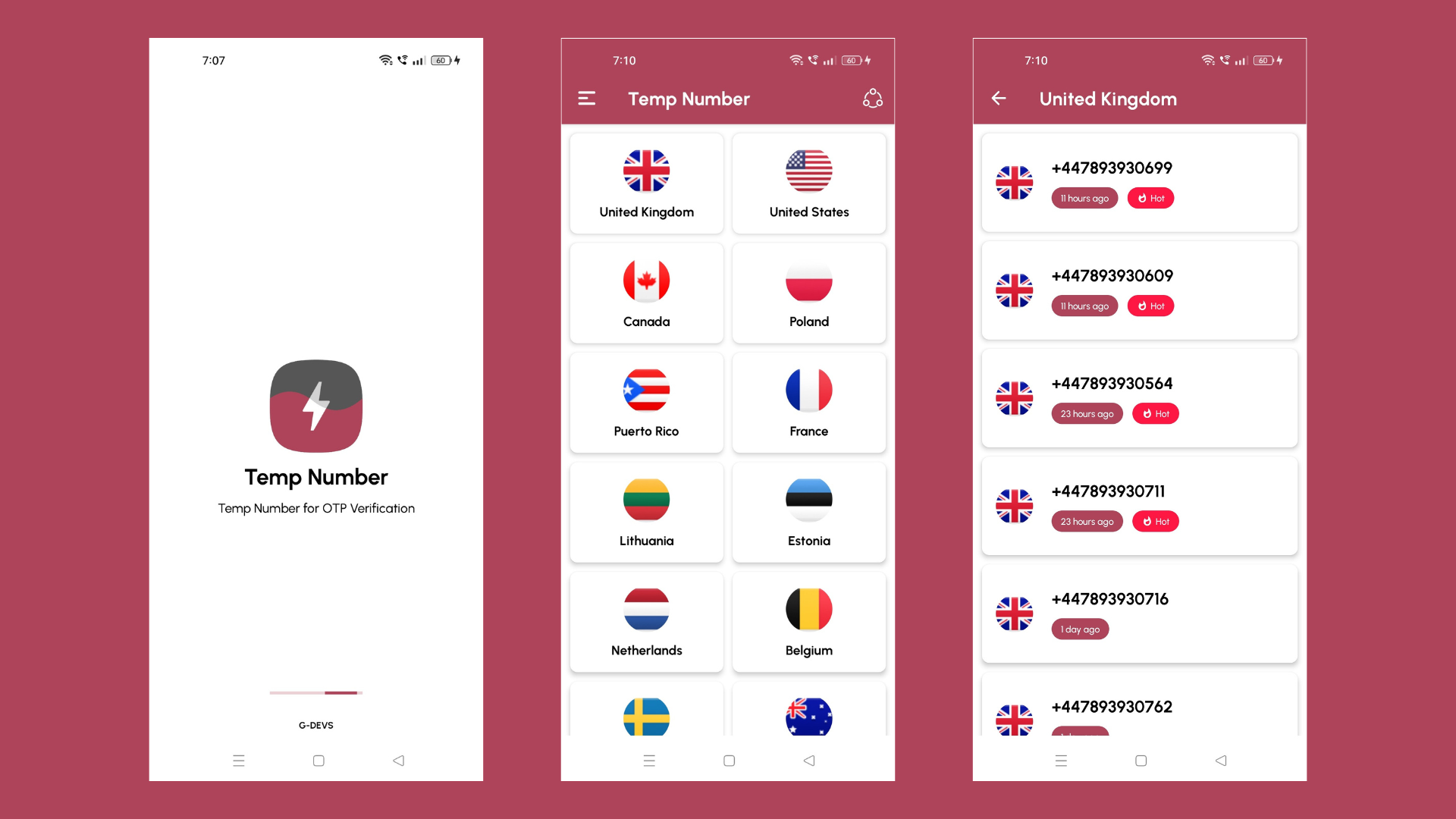 Temp Number - Temporary Phone Numbers App with AdMob Ads