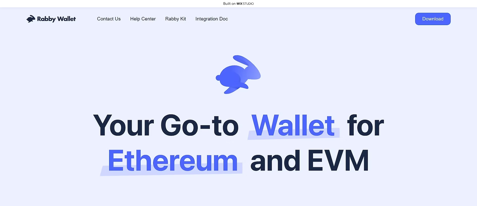 Forensic screenshot of io-rabbyweb-apps.wixstudio.com showing the phishing page layout