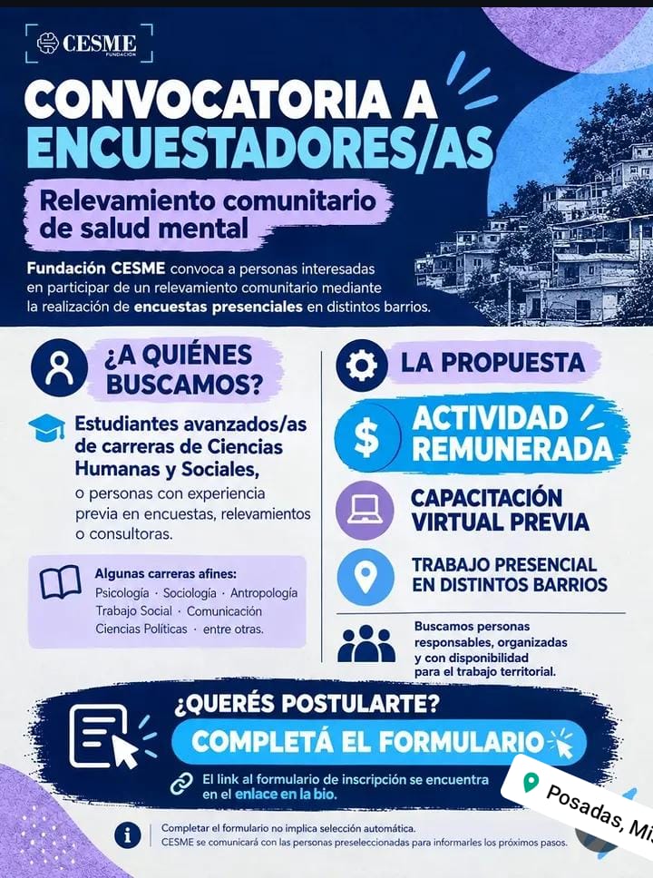 Se busca encuestadores en Posadas