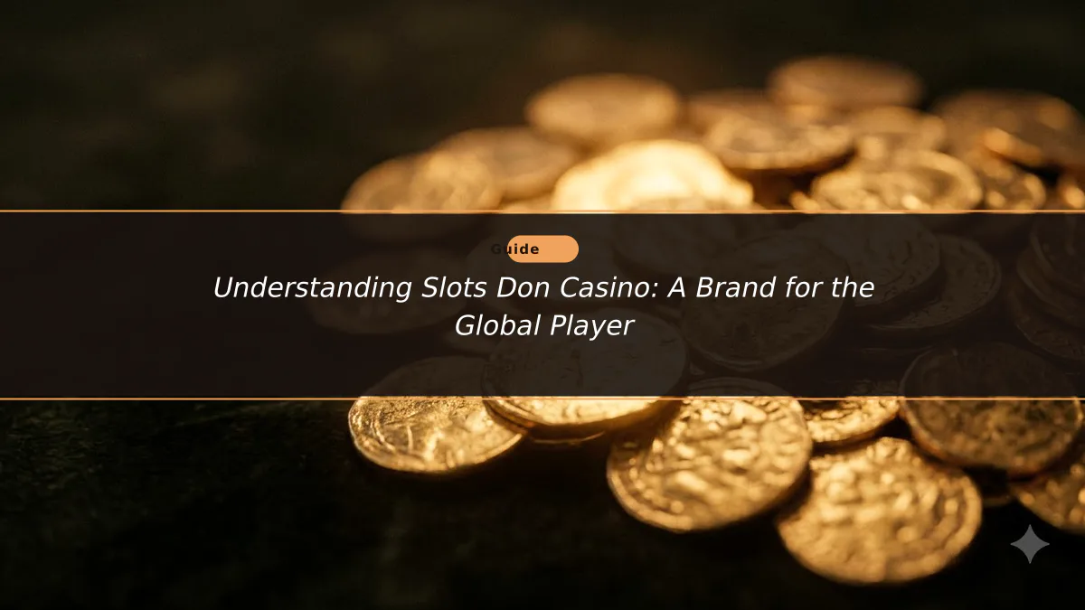 Understanding Slots Don Casino: A Brand for the Global Player
